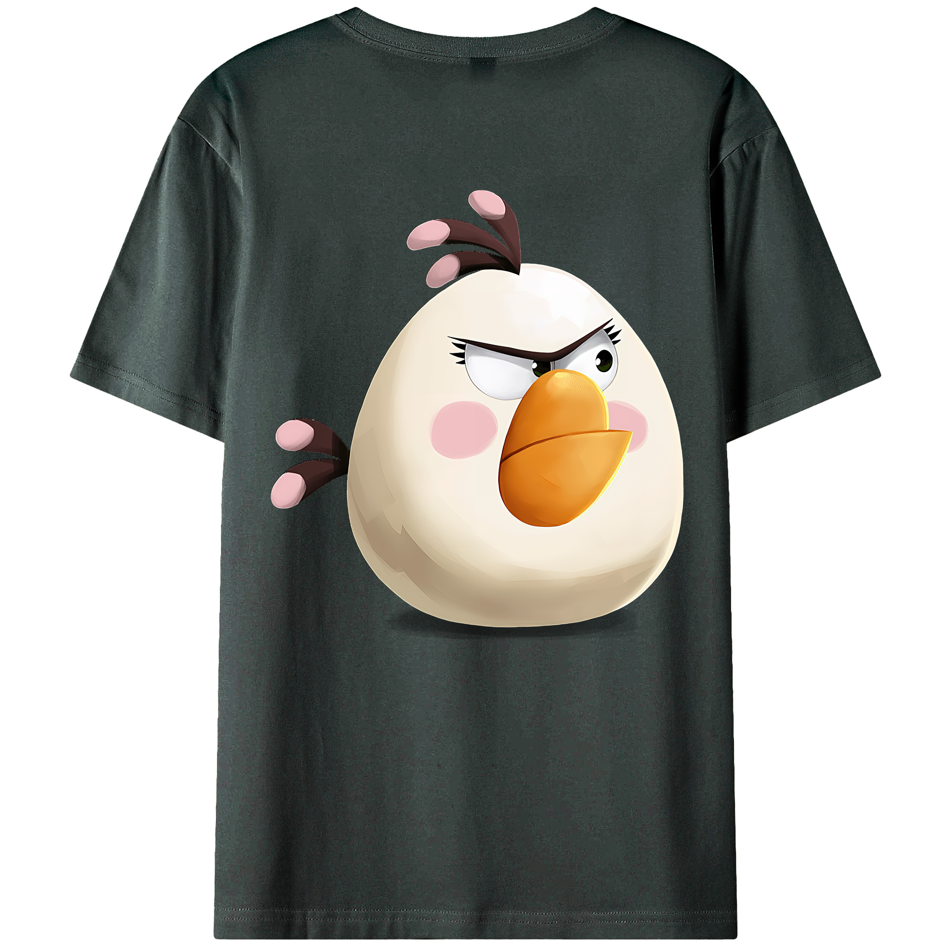 （画像用） Angry Birds アングリーバード 綿100％ メンズ半袖Tシャツ（バックプリント） 通気性